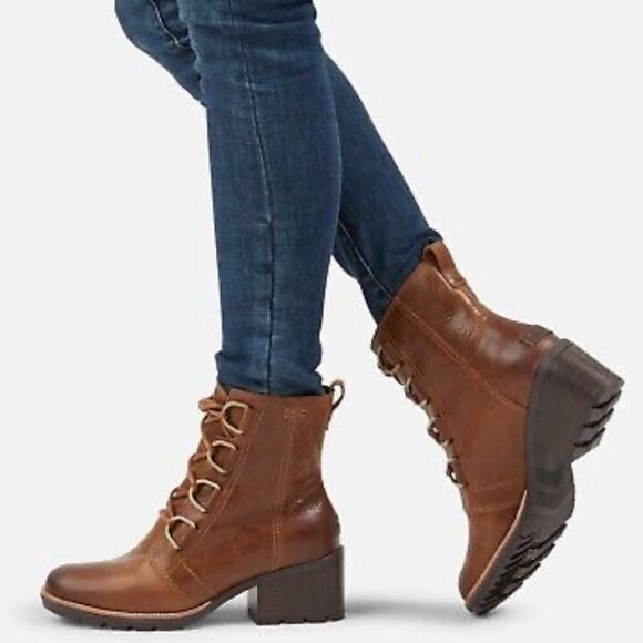 Sorel Brown Heeled Boots - Picture 1 of 11